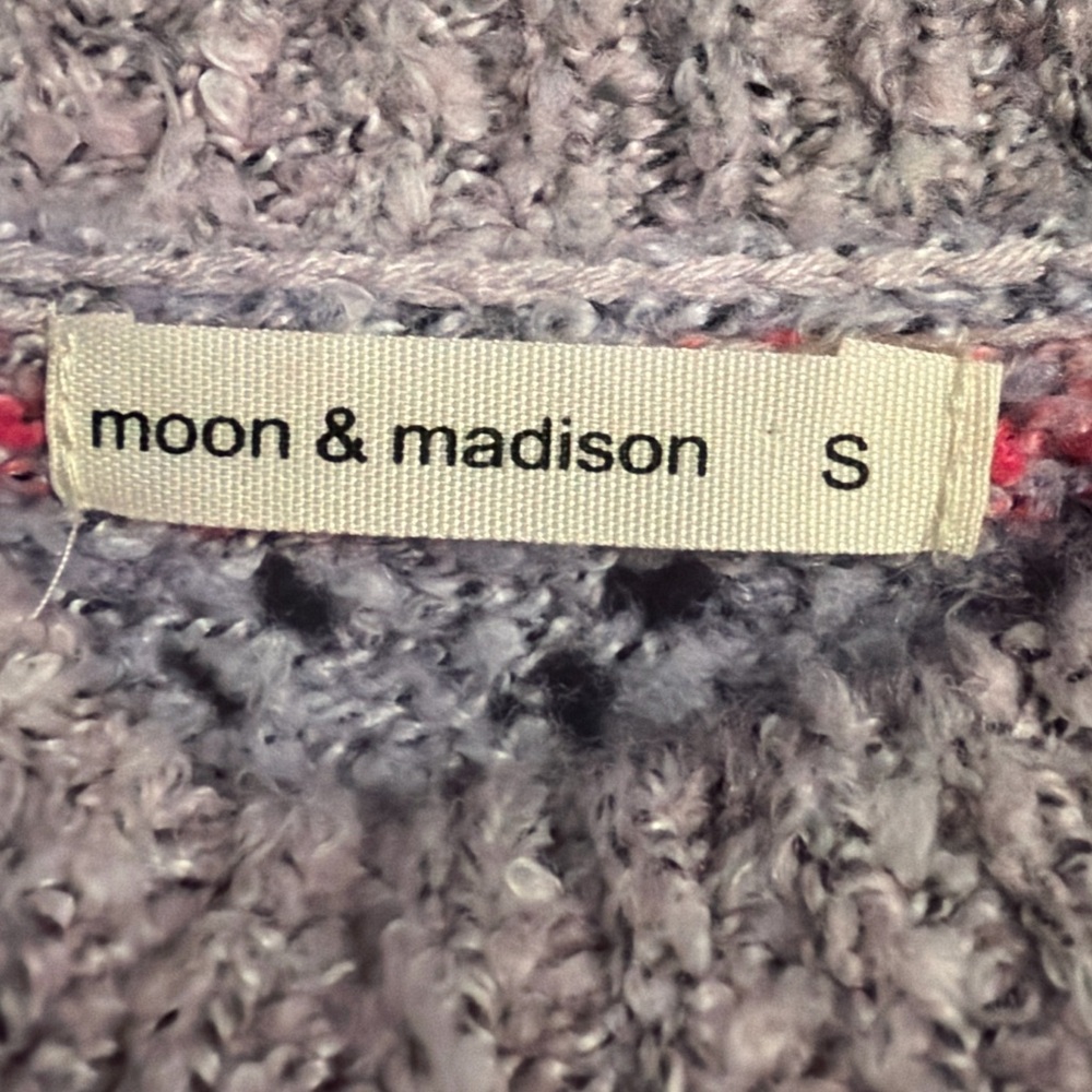 Moon & Madison Floral Patchwork Cropped Sweater ~ Boho Cottagecore Knit ~ Size S - Picture 12 of 14